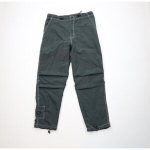 Vintage 90s Y2K Streetwear Mens Medium Faded Roll Cuff Windbreaker Pants Capris